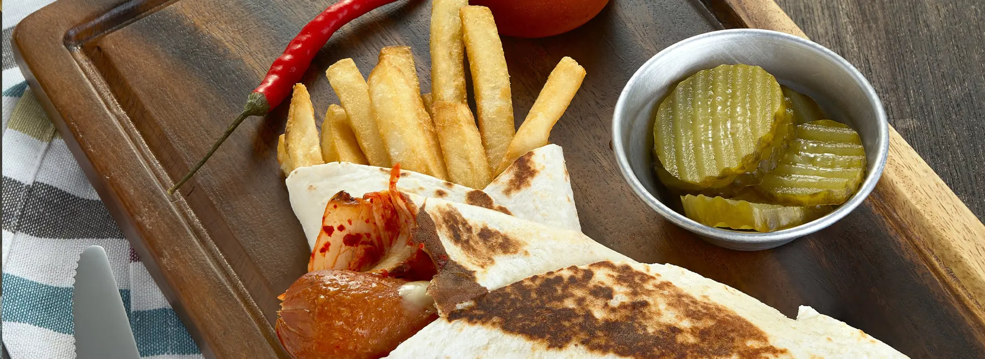 FRIES AND SAUSAGES WRAPS