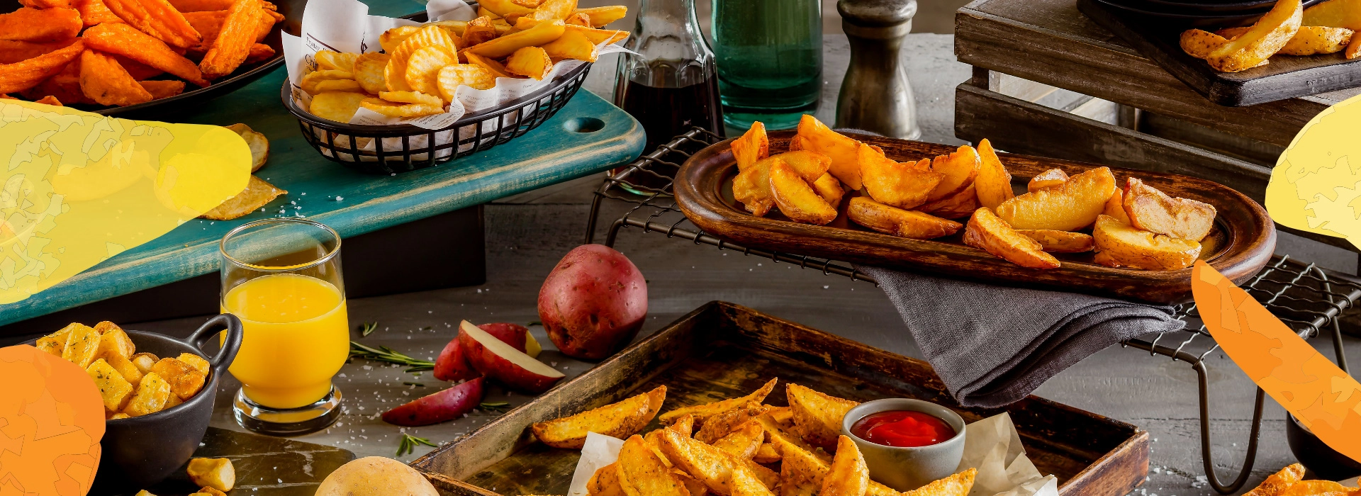 Table with dishes prepared using McCain products